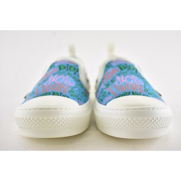 Dior Mens B23 Shawn Stussy Multicolor Logo Low Top Slip On Flat Sneaker 44 11 - Picture 7 of 13